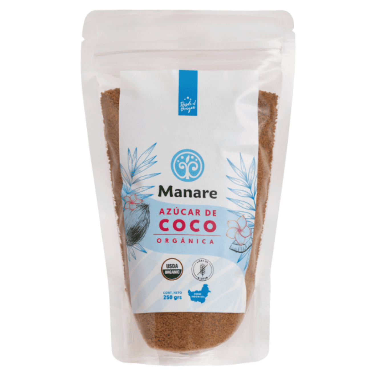 Manare · Azúcar de Coco orgánica 250 grs