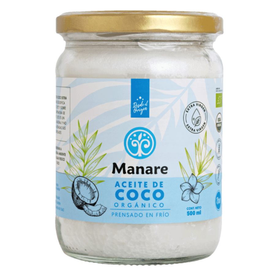 Manare · Aceite de coco orgánico Prensado en frio 500ml