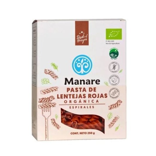 Manare · Espirales de Lentejas Rojas 250g
